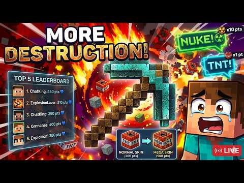 Falling Pickaxe Challenge | Chat Controlled TNT | FALLING TNT LIVE