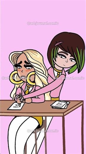 POV: the popular girl draws you in class (high school animation)