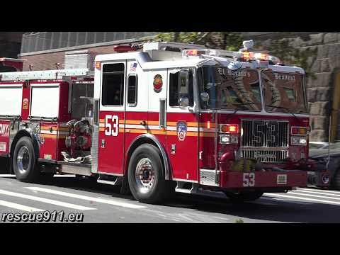 FDNY Ladder truck 43 & Engine 53 responding