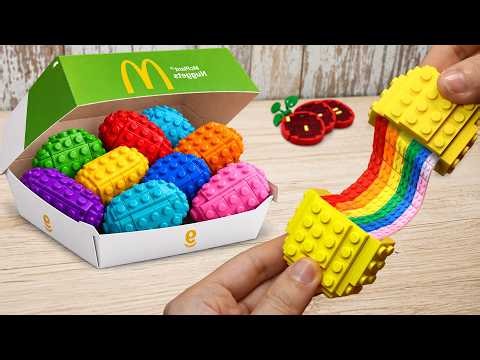 LEGO Nugget Cheese Pull | Rainbow Cheese Stretches Out!