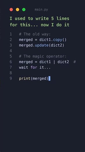 How I merge dictionaries in Python 🔍 🎯 #programming #coding #python