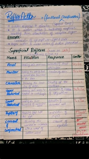 Reflex Action , Superficial & Deep Reflexes, Classification, Receptors & Clinical Examination