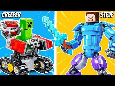 I Built a LEGO Minecraft WAR… MONSTERS vs STEVE | RINO Bricks