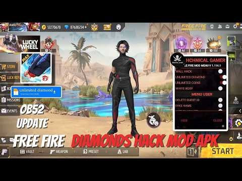 FREE FIRE NEW MOD MENU || UNLIMITED DIAMOND HACK || FF MOD MENU APK