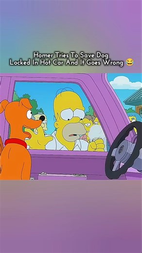 Homer Tries To Save Dog Locked In Hot Car And It Goes WRONG 😂 #simpsons #shorts