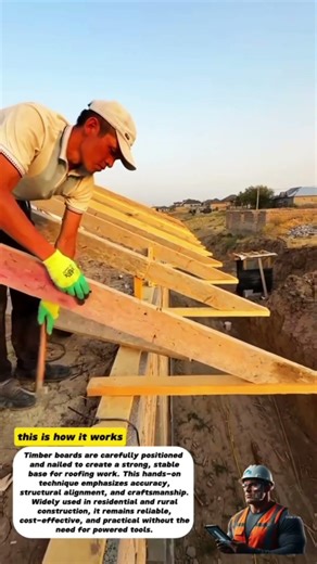 Installing Wooden Roof Formwork with a Hammer | Traditional Construction Method