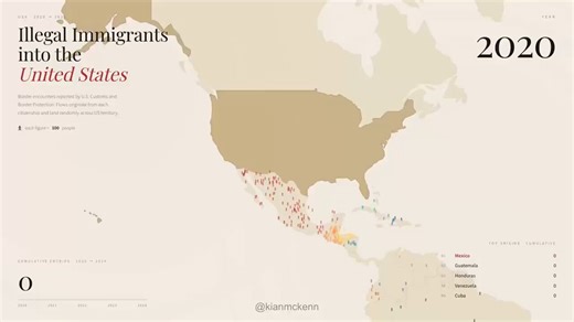 Every dot equals 100 illegal aliens. Provided by member of Congress.This is what an invasion looks like. Democrats did this.. these are just the numbers we know about under the Biden admin. The number is likely between 20M - 25M. The total number of illegal migrants is likely between 40M - 50M.That is roughly 1/7 or 15% of the entire American population.Virtually all of them receive some kind of taxpayer funded benefits, draining American resources (Not anymore). Every single illegal alien in th