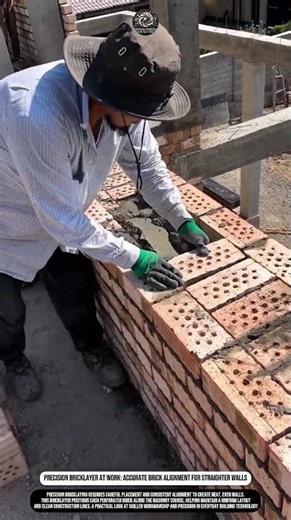 Brick Wall Core Filling: Bricklayer Packs Mortar for Stronger Bonds #innovation #worktool #process