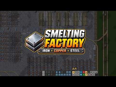 Factorio Megabase Smelting Setup Overview