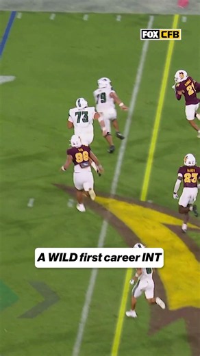 Arizona State's Kyan McDonald comes up with an unbelievable first career interception 😳 #asu #cfb