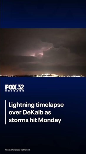 Watch: Lightning timelapse over DeKalb as storms hit Monday
