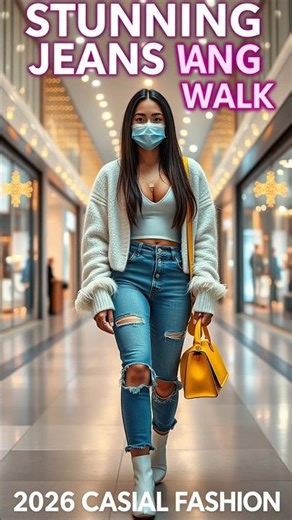 Stunning Jeans Outfit Walk 👠 Casual Fashion Girl 2026