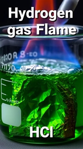 What gas burns with a blue flame? 🤔Aluminium + Copper Sulphate + HCl = Hydrogen 🔥#shorts