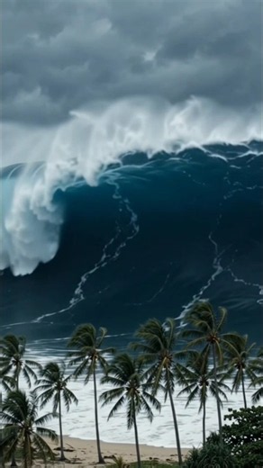 Massive Tsunami Hits Tropical Beach🌊⚠️ #viral #trending #youtubeshorts