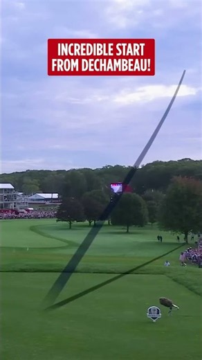 DeChambeau DELIVERING on the first hole! 🔥