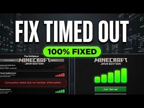Fix Minecraft 'Connection Timed Out' — Multiplayer Error Guide (Java Edition 2026)