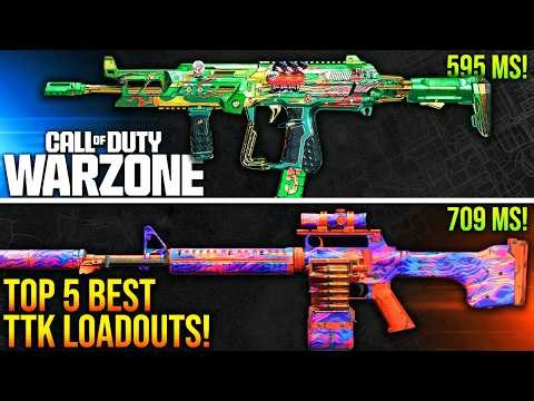 WARZONE: New TOP 5 BEST TTK META LOADOUTS After Update! (WARZONE Fastest TTK Loadouts)