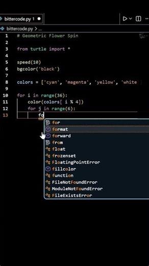 Beautiful Flower Pattern Using Python Turtle 🐍✨ #shorts