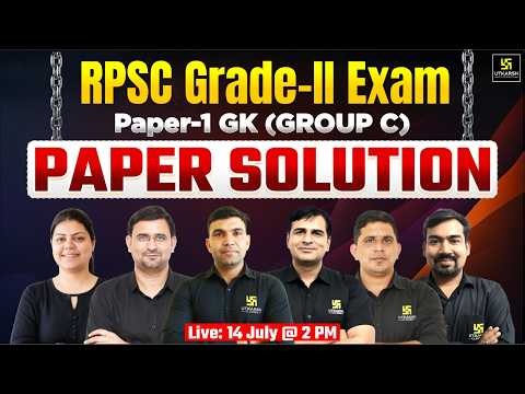 RPSC 2nd Grade Paper-1 | GK Group C Complete Paper Solution & Answer Key | RPSC 2nd Exam 2026