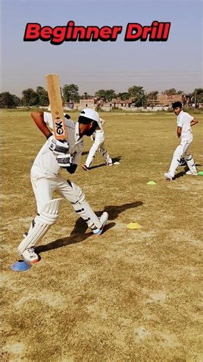 Beginner Cricket Batting Drill | Improve Footwork Fast 🏏 #shorts