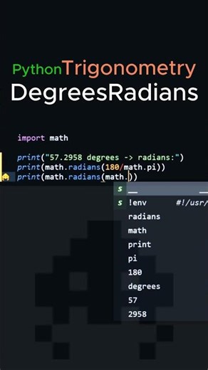 Python Degrees-Radians Trigonometry