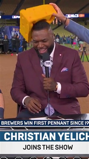 Big Papi just wanted to be a part of the Brewers celebration 😭