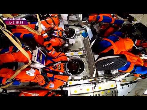 Artemis II crew arrive at launch vehicle, enter capsule