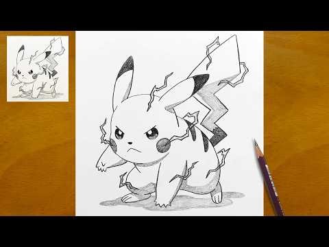 Draw Pikachu in Battle Stance | Awesome Pokemon Sketch