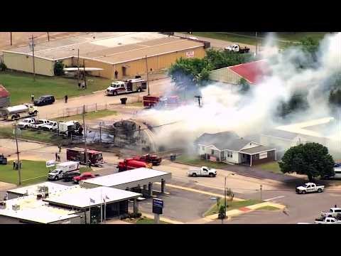 Large fire prompts evacuation in Tecumseh, Oklahoma