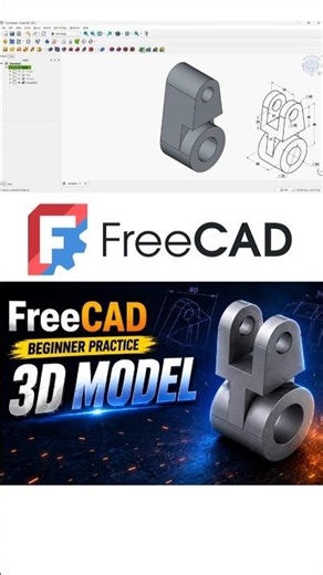 Learn FreeCAD by Modeling This Simple Part | #Shorts