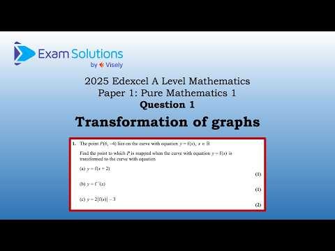 A level Edexcel June 2025 Paper 1 Q1 | Transformation of graphs | ExamSolutions
