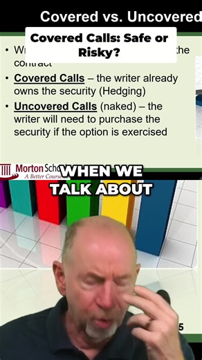 Options trading explained: Covered calls are safe hedging. Uncovered calls? That's where the real risk lies. You could lose it all! #OptionsTrading #StockMarket #Investing #FinanceTips #HedgeFund #SIEExam #FINRAExam #mortonschools #Series6Exam #Series7Exam #SecruitiesLicense #SecuritiesExam #studySIE #SIE #Series6 #FINRASeries6