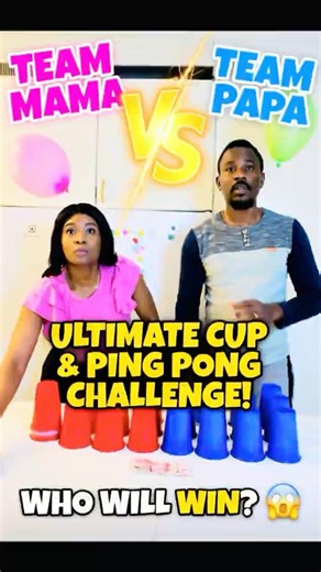 Mom vs Dad Cup Stacking Challenge with Balloons! 😂 First to Finish Wins#youtubefamily #challenge