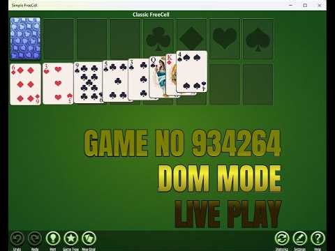 HOW TO PLAY FREECELL SOLITAIRE GAME NO #934264 - LIVE PLAY - RANDOM MODE FOR BEGINNER #freecell