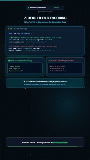 🚀 DAY 9/100 — Node.js File System (fs Module)! 📂