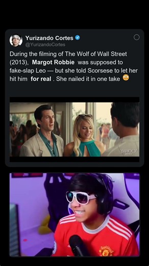During the filming of The Wolf of Wall Street (2013), Margot Robbie slapped Leo for real #shorts #wo