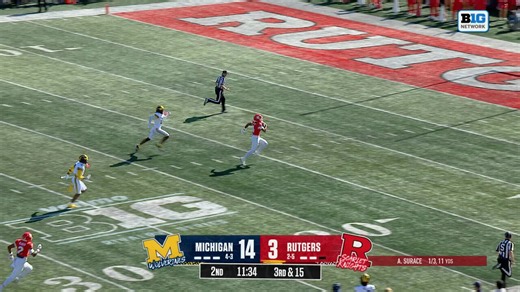 AJ Surace Connects With Jourdin Houston for 80-yard TD, Trimming Rutgers' Deficit vs Michigan