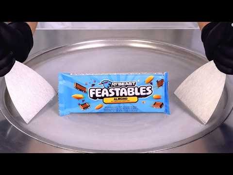 Mrbeast Feastables Almond Chocolate - Ice Cream Rolls | ASMR