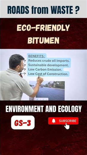 🌍"Sustainable Roads with Bio-Bitumen | 🚨Important Topic for UPSC Prelims & Mains"