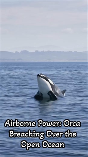 Airborne Power:Orca Breaching Over the Open Ocean #animals #ocean #wildlife #nature #orca