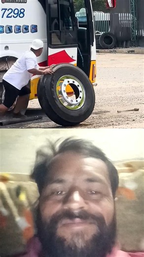 bus tyre prank with driver #funny #prank #comedyshorts