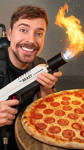 I Cooked A Pizza With Power Tools | MrBeast