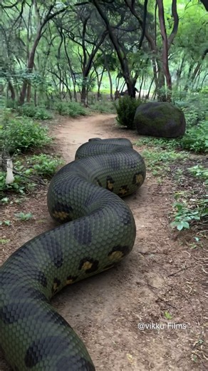 Giant Green Anaconda snake Chase Men In Jungle ? #snake #vfx #nagin