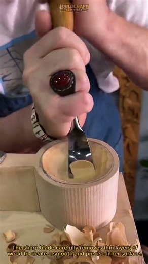 How This Wood Carving Gouge Shapes Hollow Wood Like a Pro Step by Step #Woodworking #Carving #Tools