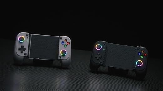GXTrust Mylox Bluetooth Handy Controller Handheld Mobile Gaming, Grau | für iPhone / Android / PS5 / Xbox, 12 Stunden Spielzeit, Dual-Feedback-Vibration, RGB-Beleuchtung, Wireless Gamepad