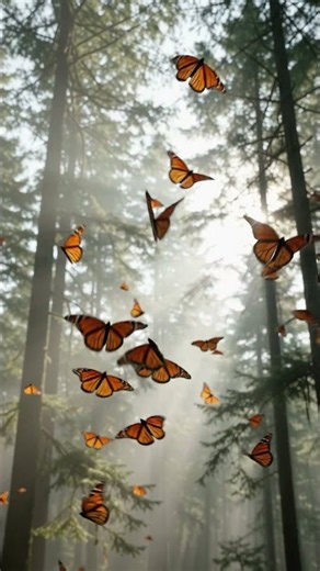 Incredible Monarch Butterfly Migration in Sunlit Forest | 85mm Urban Wild