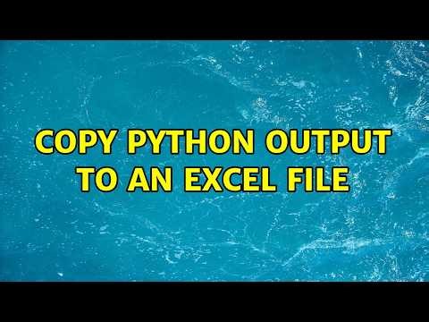 Copy python output to an excel file