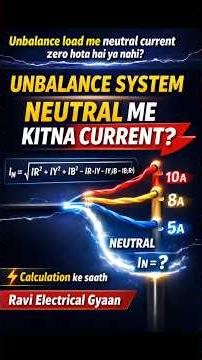 Unbalanced System Me Neutral Me Kitna Current Flow Karta Hai? | Electrical Hindi