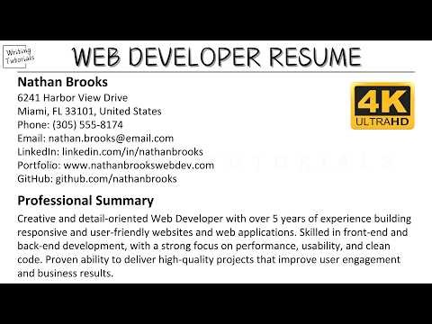 How To Write Winning Web Developer Resume with Sample and Explanation | Writing Tutorials