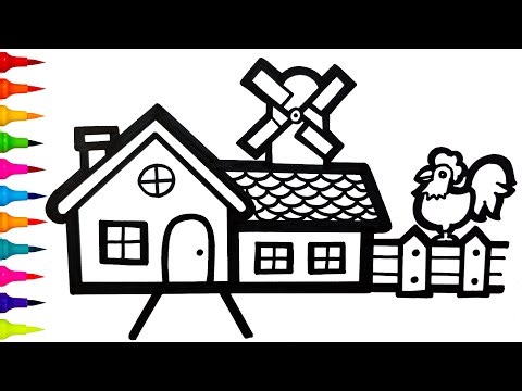 How to Draw a Farm Scene 🏡 | Easy Step-by-Step Drawing & Coloring Tutorial